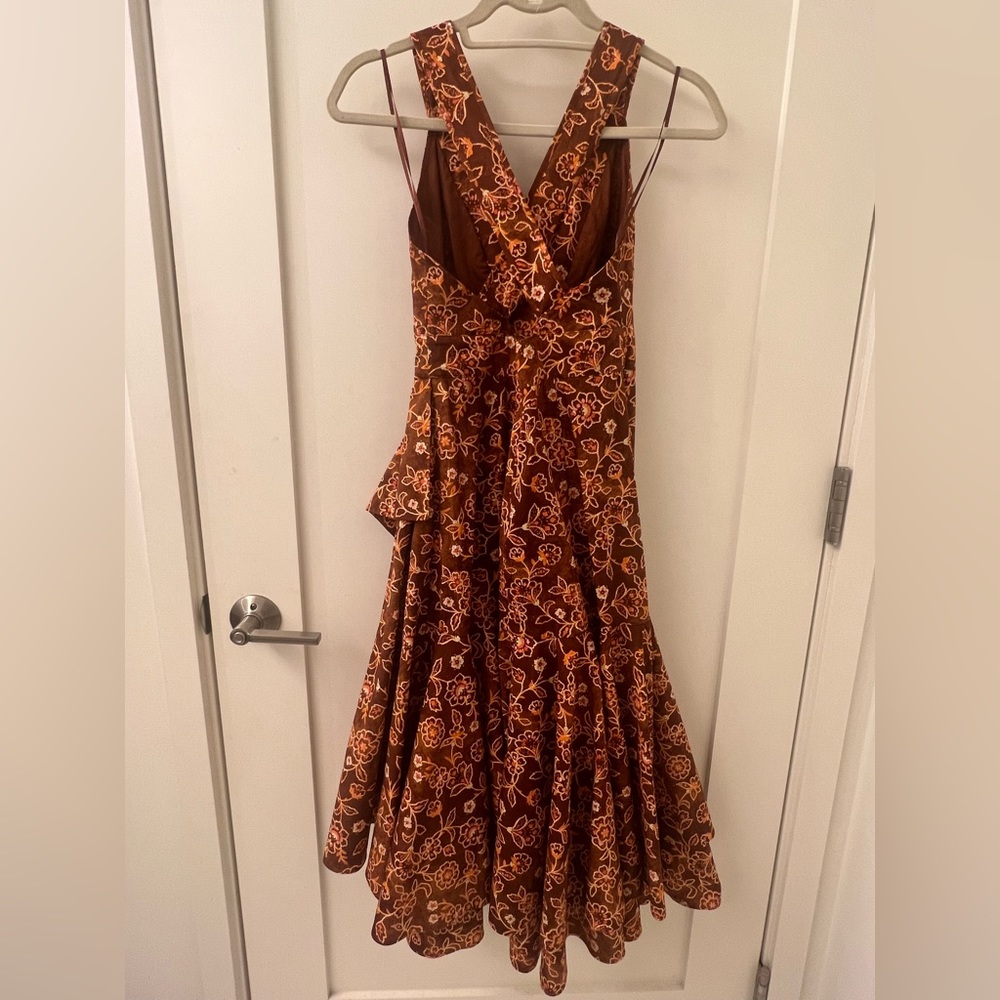 J.Crew Collection Cross-back Ruffle-hem Dress in Vintage Vines - Picture 7 of 9